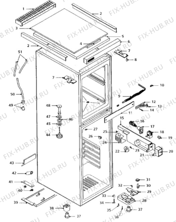 Взрыв-схема холодильника Tricity Bendix CPD83W - Схема узла Cabinet + furniture (extra)